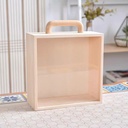 OVJ Diorama Pine Wood Box With Slide Cover 8cm x 20cm x 20cm