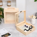 OVJ Diorama Pine Wood Box With Slide Cover 8cm x 20cm x 20cm