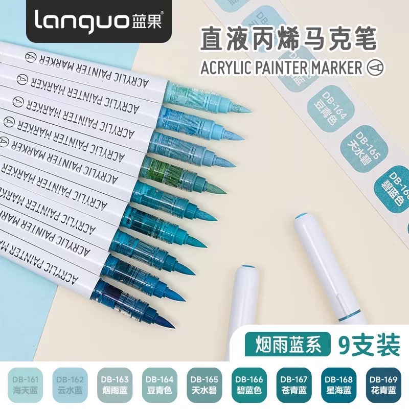 OVJ Languo Acrylic Brush Marker Warm Yellow Set x 9