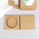 OVJ Kraft Paper Tile Coaster Gift Box 350gsm 1cm x 10.5cm x 10.5cm
