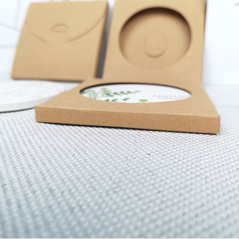 OVJ Kraft Paper Tile Coaster Gift Box 350gsm 1cm x 10.5cm x 10.5cm