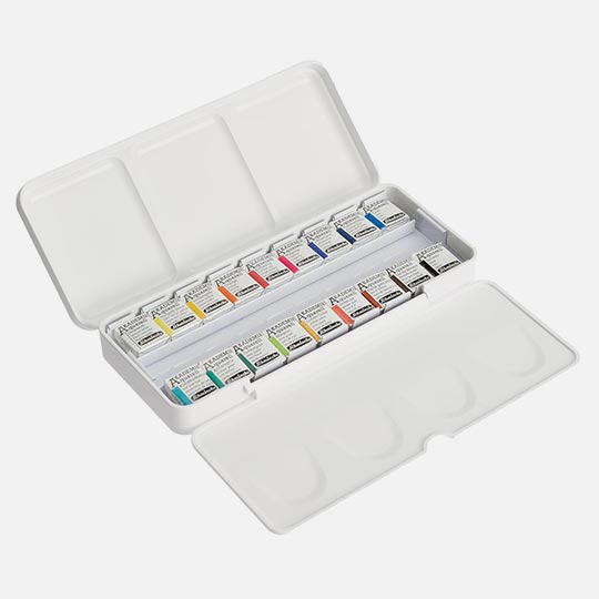 SCHMINCKE Akademie Watercolor 1/2 Pan Plastic Box Set x 18