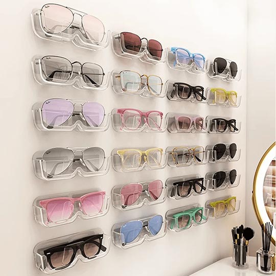 OVJ Pegboard Magnetic Safety Glasses Holder Clear