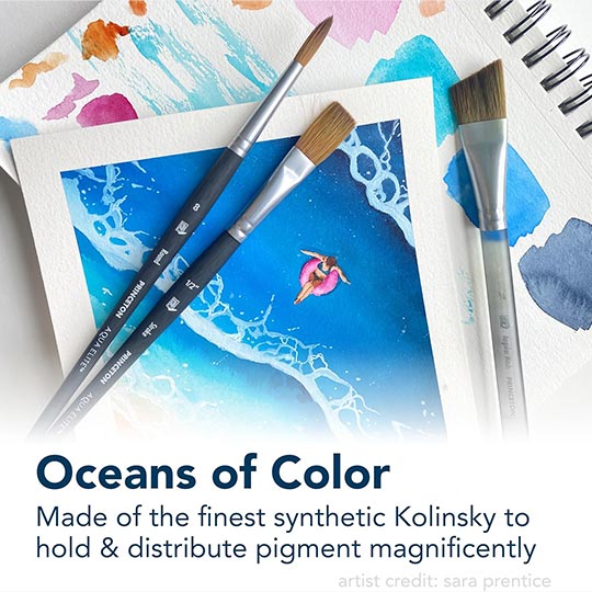 PRINCETON Aqua Elite Synthetic Kolinsky Oval Wash Brush 3/4"
