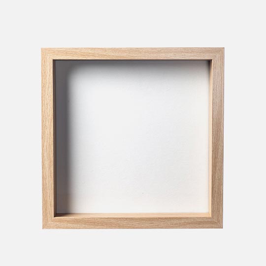 OVJ Wooden Shadow Box Picture Frame 23cm x 23cm Natural