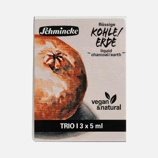 SCHMINCKE Liquid Charcoal & Earth 5ml Set x 3