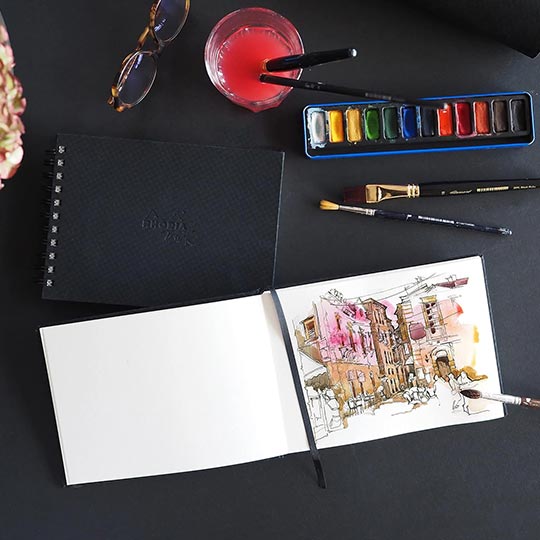 RHODIA Touch 100% Cotton Watercolor Paper Book 300gsm Cold Press Portrait A6 x 20