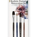 ESCODA Realistic Portrait Watercolor Brush Set x 4 By Marcos Beccari