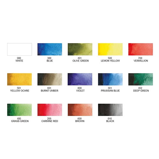 KURETAKE Gansai Tambi Japanese Watercolor Sketching Set x 12