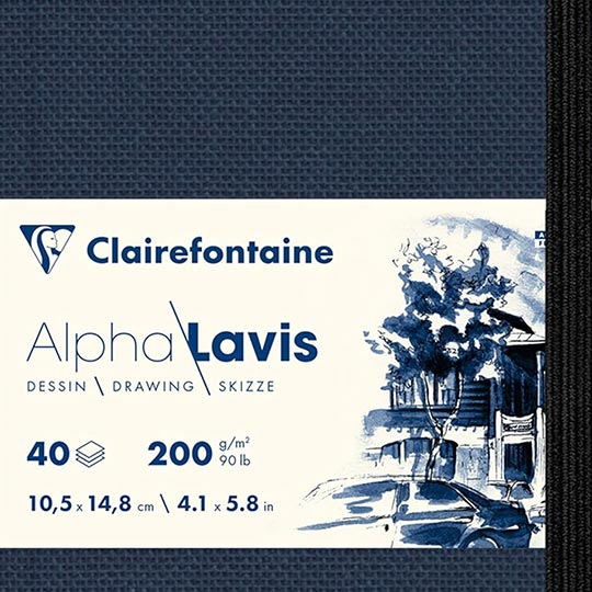 CLAIREFONTAINE Alpha Lavis Ink Drawing Smooth Drawing Paper Book 200gsm A6 x 40