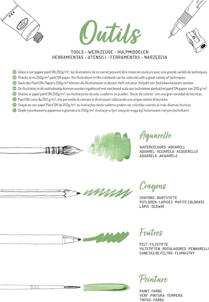 CLAIREFONTAINE Mixed Media Coloring Pad Gardens