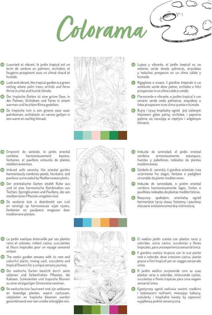 CLAIREFONTAINE Mixed Media Coloring Pad Gardens