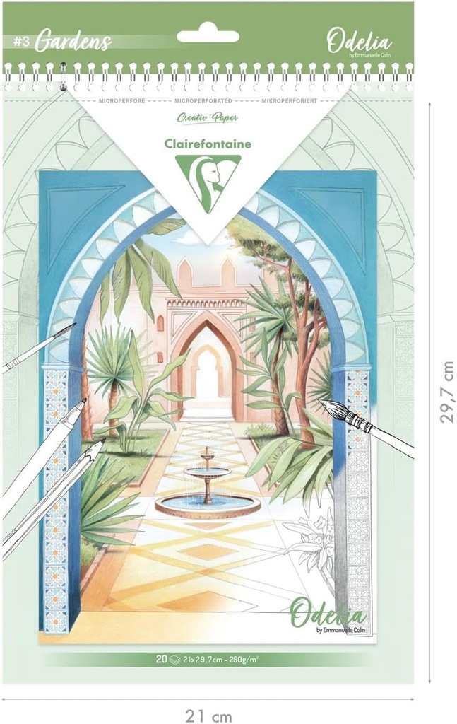 CLAIREFONTAINE Mixed Media Coloring Pad Gardens