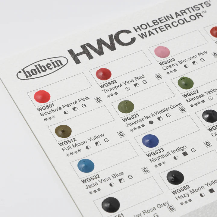 HOLBEIN Artist Granulating Watercolor Dot Card 24-Color