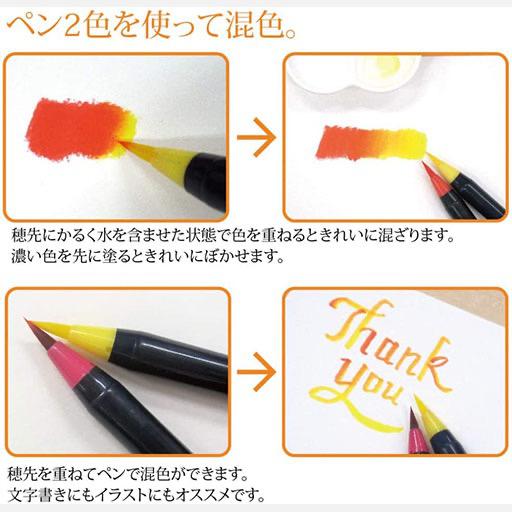 AKASHIYA Sai Watercolor Brush Pen Vivid Set x 15