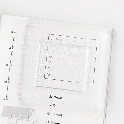 BGM Acrylic Grid Stamp Block Clear Large