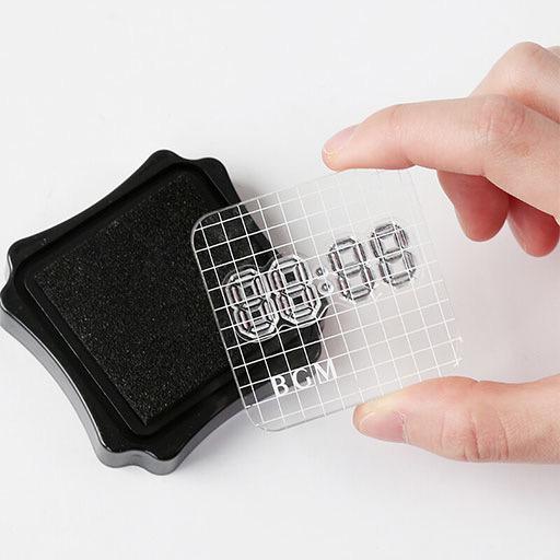 BGM Acrylic Grid Stamp Block Clear Large