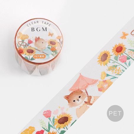 BGM Clear Tape 30mm Sunflower Cat