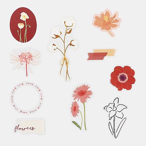 BGM Deco Sticker Decoration Red Blossom Flower