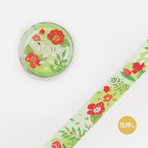 BGM Foil Washi Tape 15mm Garden Anemones