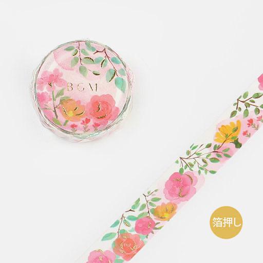 BGM Foil Washi Tape 15mm Garden Rose