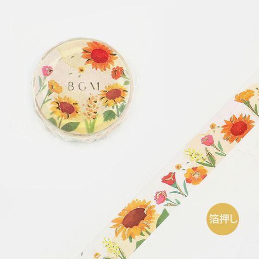 BGM Foil Washi Tape 15mm Garden Sunflower