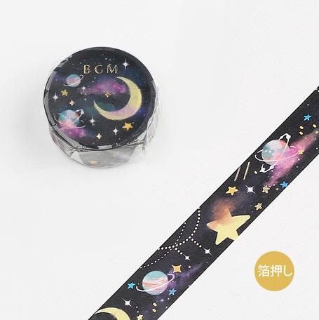 BGM Foil Washi Tape 15mm Gold Star Shadow