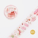 BGM Foil Washi Tape 20mm Tea Time Strawberry
