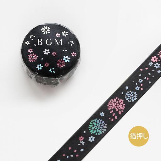 BGM Washi Tape 15mm Ka Night Flowers