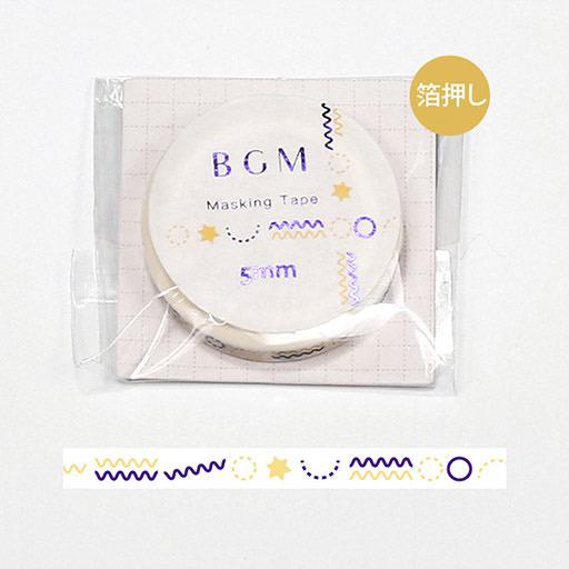 BGM Washi Tape Foil Stamping 5mm Wavy Line Purple