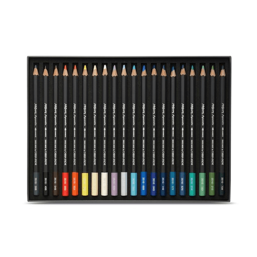 CARAN D'ACHE Museum Aquarelle Watercolor Pencil Marine Set x 20