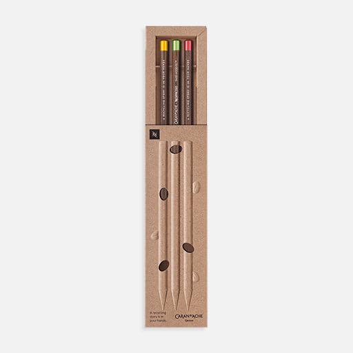 CARAN D'ACHE Nespresso Swiss Wood Graphite Pencil Set x 3