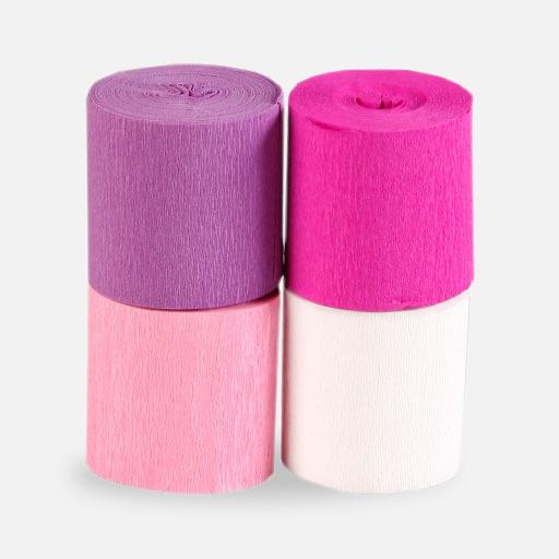 CLAIREFONTAINE Fireproofed Crepe Paper Roll Pink Set 5cm x 10m x 4