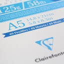 CLAIREFONTAINE Grain Drawing Paper Pad 125gsm A5 x 40