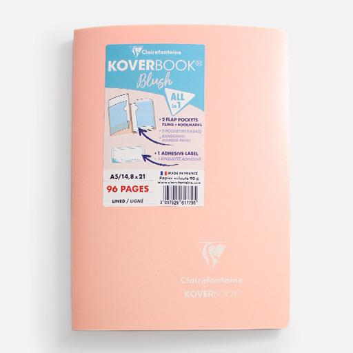CLAIREFONTAINE Koverbook Blush Lined Notebook 90gsm A5 x 96 Coral