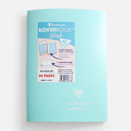CLAIREFONTAINE Koverbook Blush Lined Notebook 90gsm A5 x 96 Pastel Mint