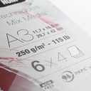 CLAIREFONTAINE Paint On Assorted Mix Media Paper Pad 250gsm A3 x 24