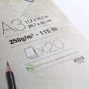 CLAIREFONTAINE Paint On Grain Ivory Mix Media Paper Pad 250gsm A3 x 20