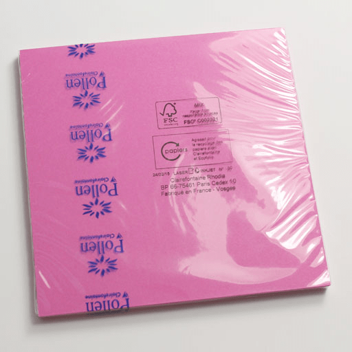 CLAIREFONTAINE Pollen Card 210gsm (W)135mm x (L)135mm x 25 Intensive Pink
