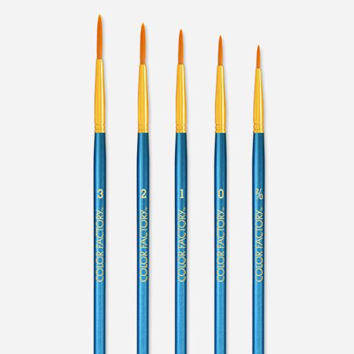 COLOR FACTORY Deluxe Taklon Liner Brush Set x 5