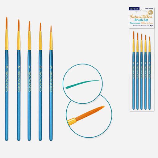 COLOR FACTORY Deluxe Taklon Liner Brush Set x 5