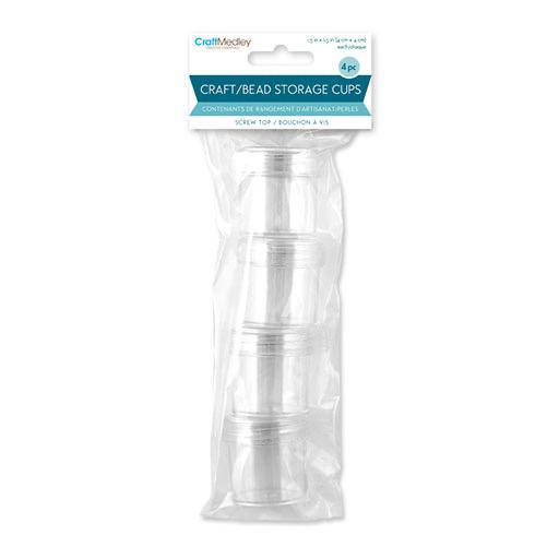 CRAFT MEDLEY Craft/Bead Storage Screw-Top Cup x 4
