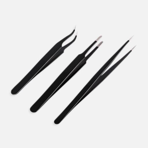 DELI Stainless Steel Tweezer Set x 3