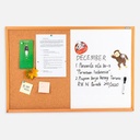 DELI Wooden Frame Cork & White Board 60cm x 90cm