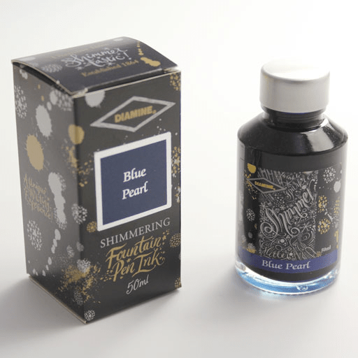 DIAMINE Shimmering Fountain Pen Ink 50ml Blue Pearl