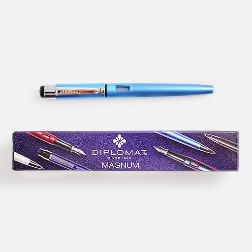 DIPLOMAT Magnum Aegean Blue Fountain Pen Broad