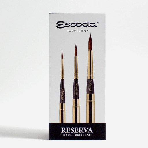 ESCODA Reserva Kolinsky-Tajmyr Travel Brush Leather Case Set x 3