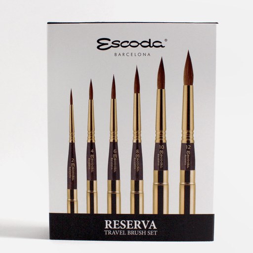 ESCODA Reserva Kolinsky-Tajmyr Travel Brush Leather Case Set x 6