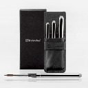 ESCODA Versatil Synthetic Kolinsky Travel Brush Leather Case Set x 3