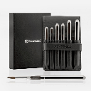 ESCODA Versatil Synthetic Kolinsky Travel Brush Leather Case Set x 6